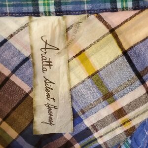 Aratta Silent Journey Multicolor Plaid Button Down Blouse